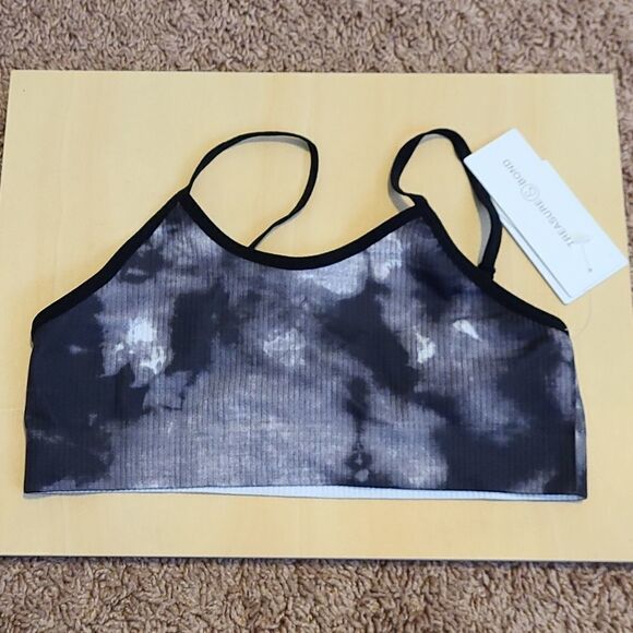 TREASURE AND BOND BLACK TIE DYE SPORT BRA Large 14 NWT - Picture 1 of 2